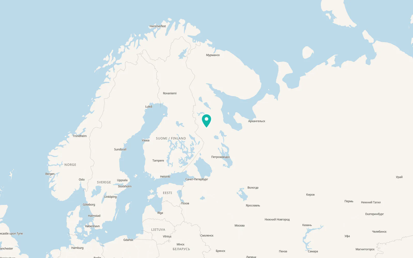 Map of Muyezerskiy