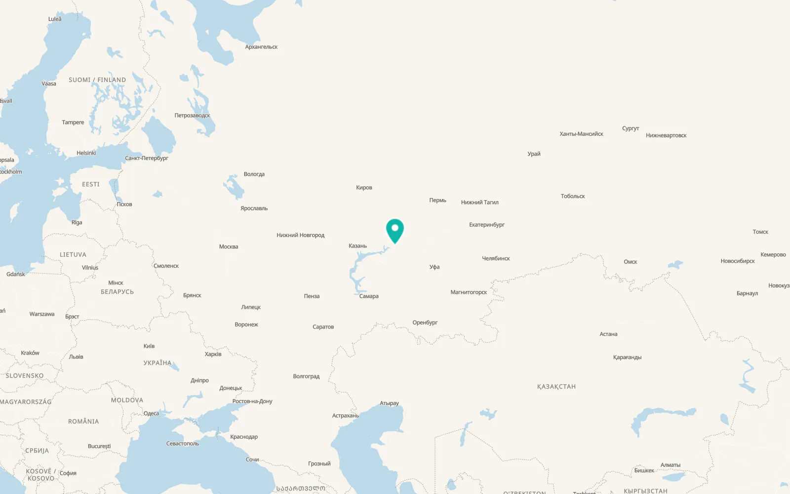 Map of Naberezhnyye Chelny