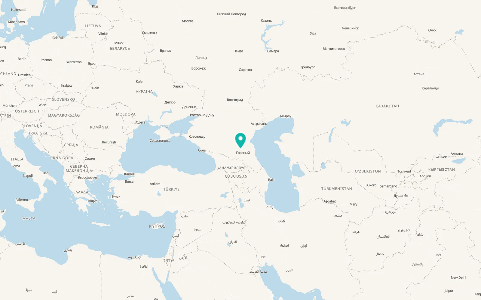 Map of Nadterechnoje