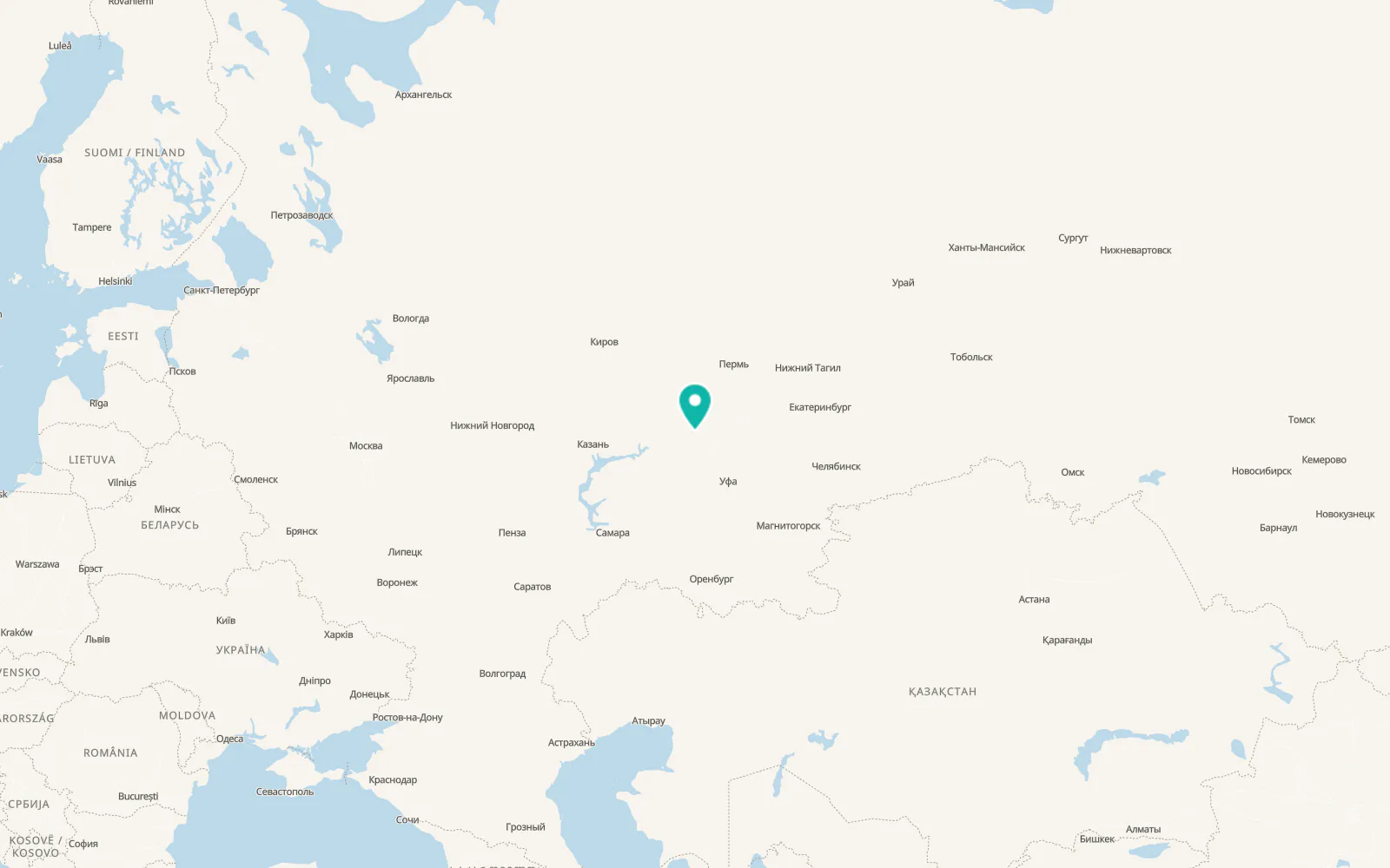 Map of Neftekamsk