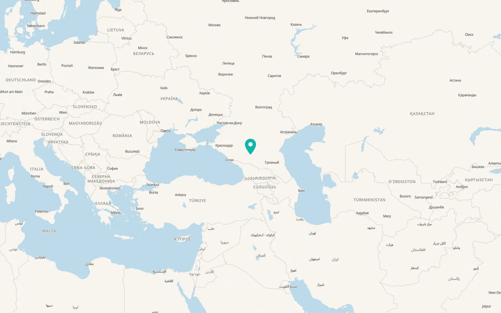 Map of Nezhinskiy