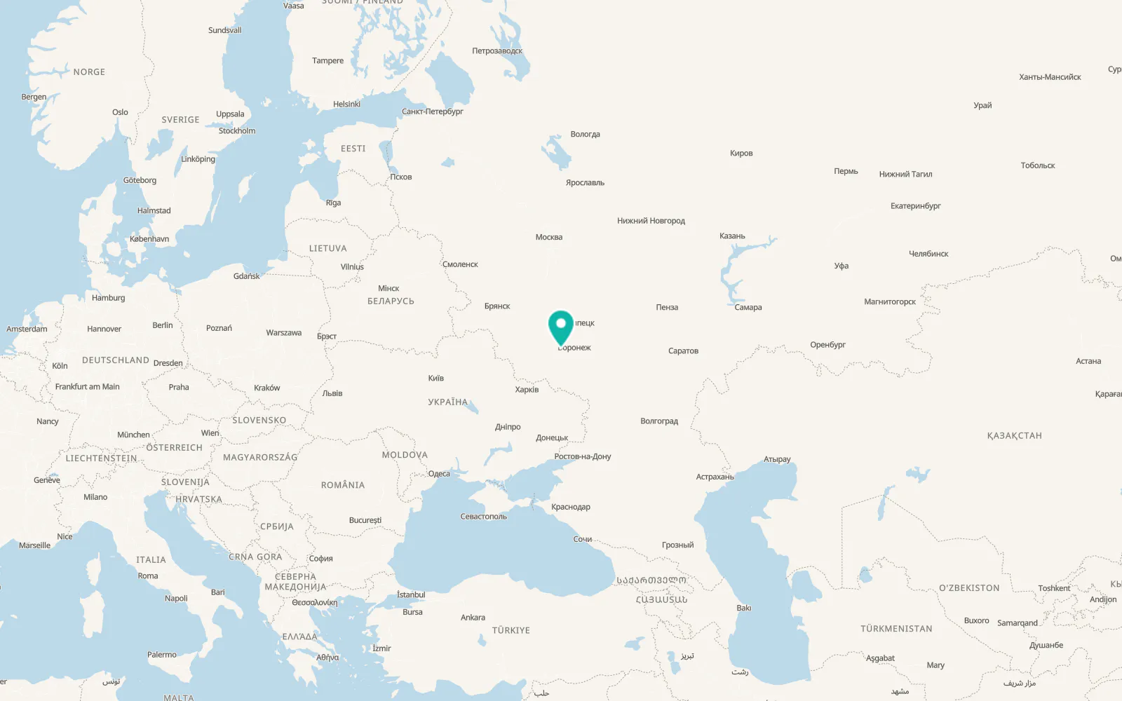 Map of Nizhnedevitsk