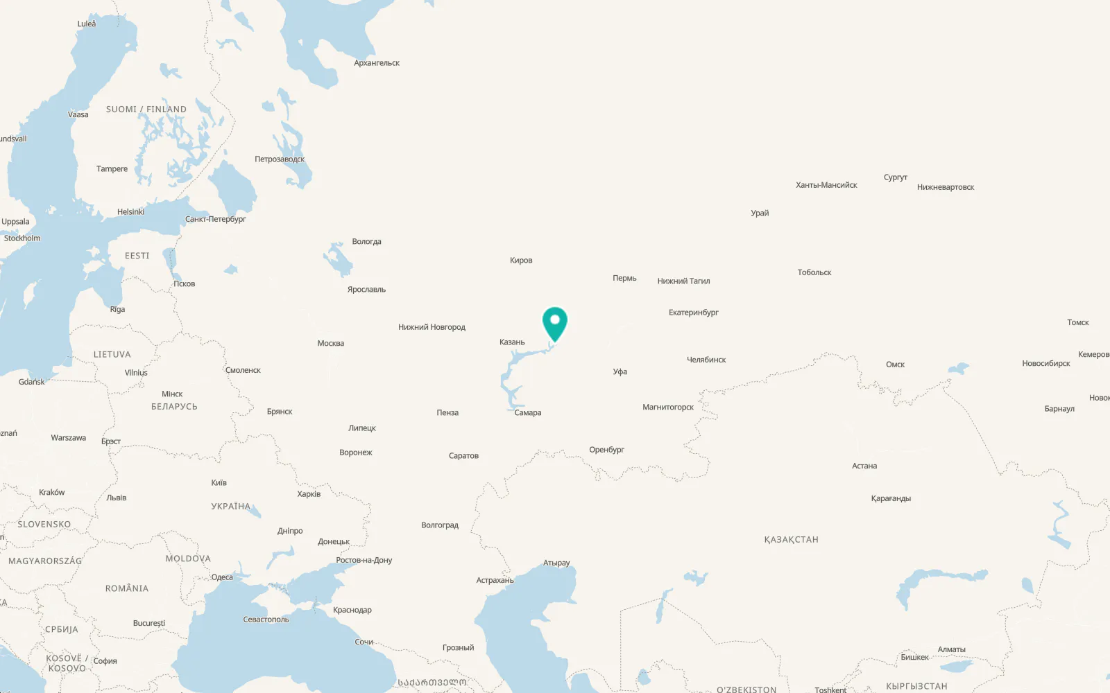 Map of Nizhnekamsk