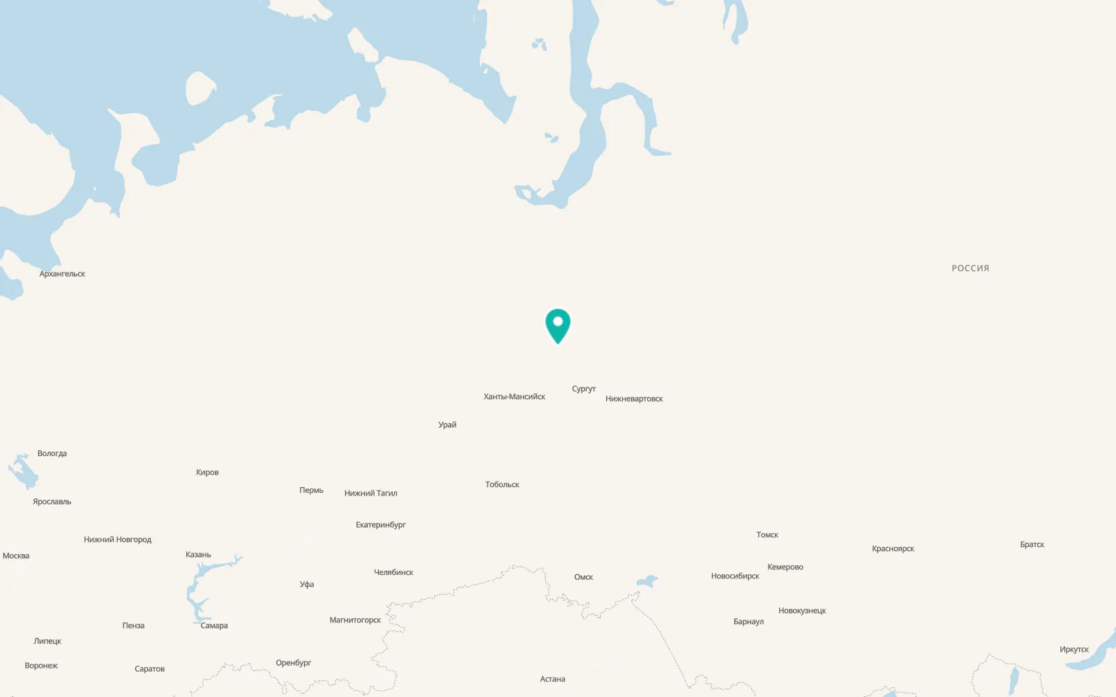 Map of Nizhnesortymskiy