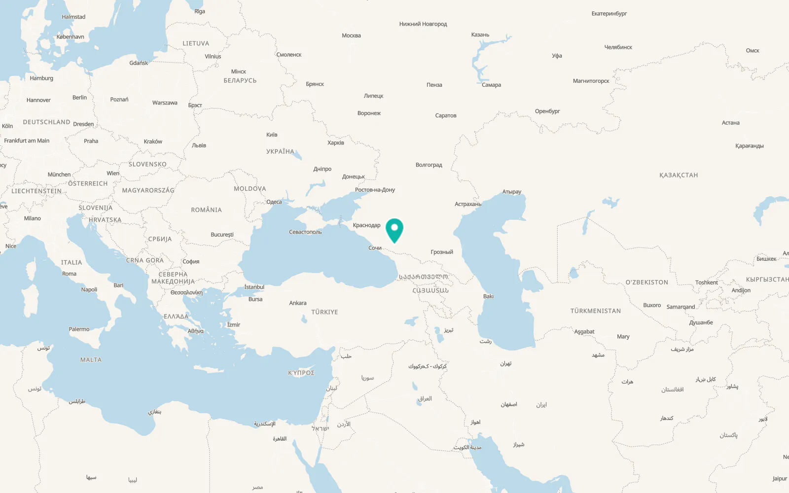 Map of Nizhniy Arkhyz