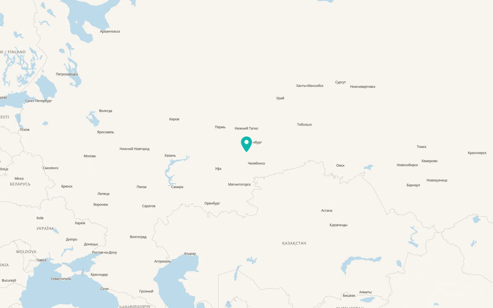 Map of Nizhniy Ufaley