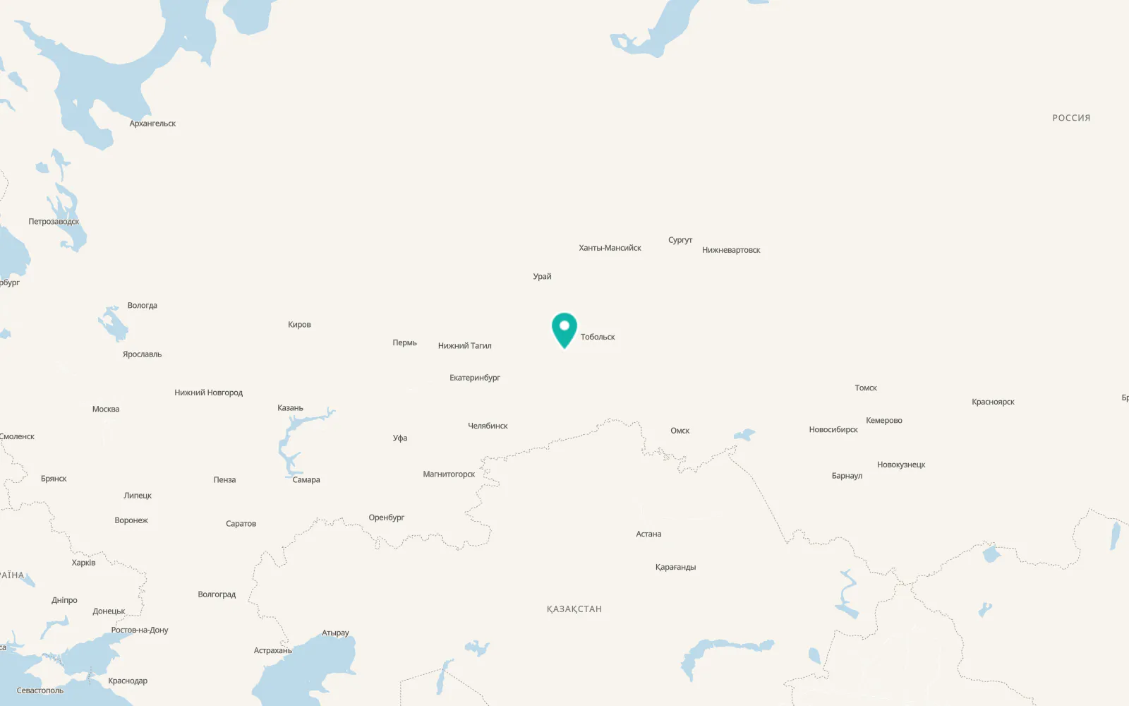 Map of Nizhnyaya Tavda