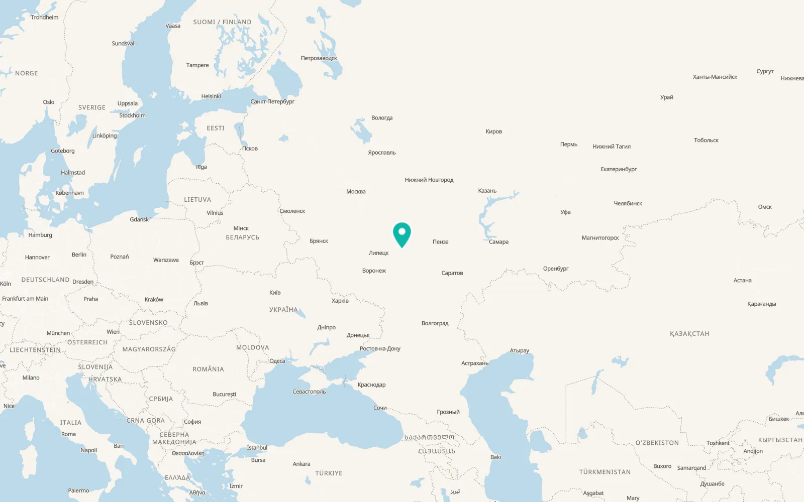 Map of Novaya Lyada