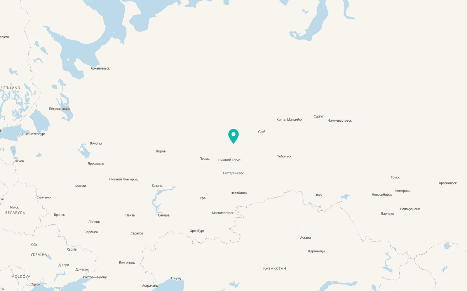 Map of Novaya Lyalya