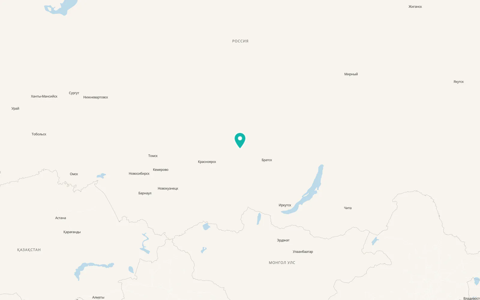 Map of Novobiryusinskiy
