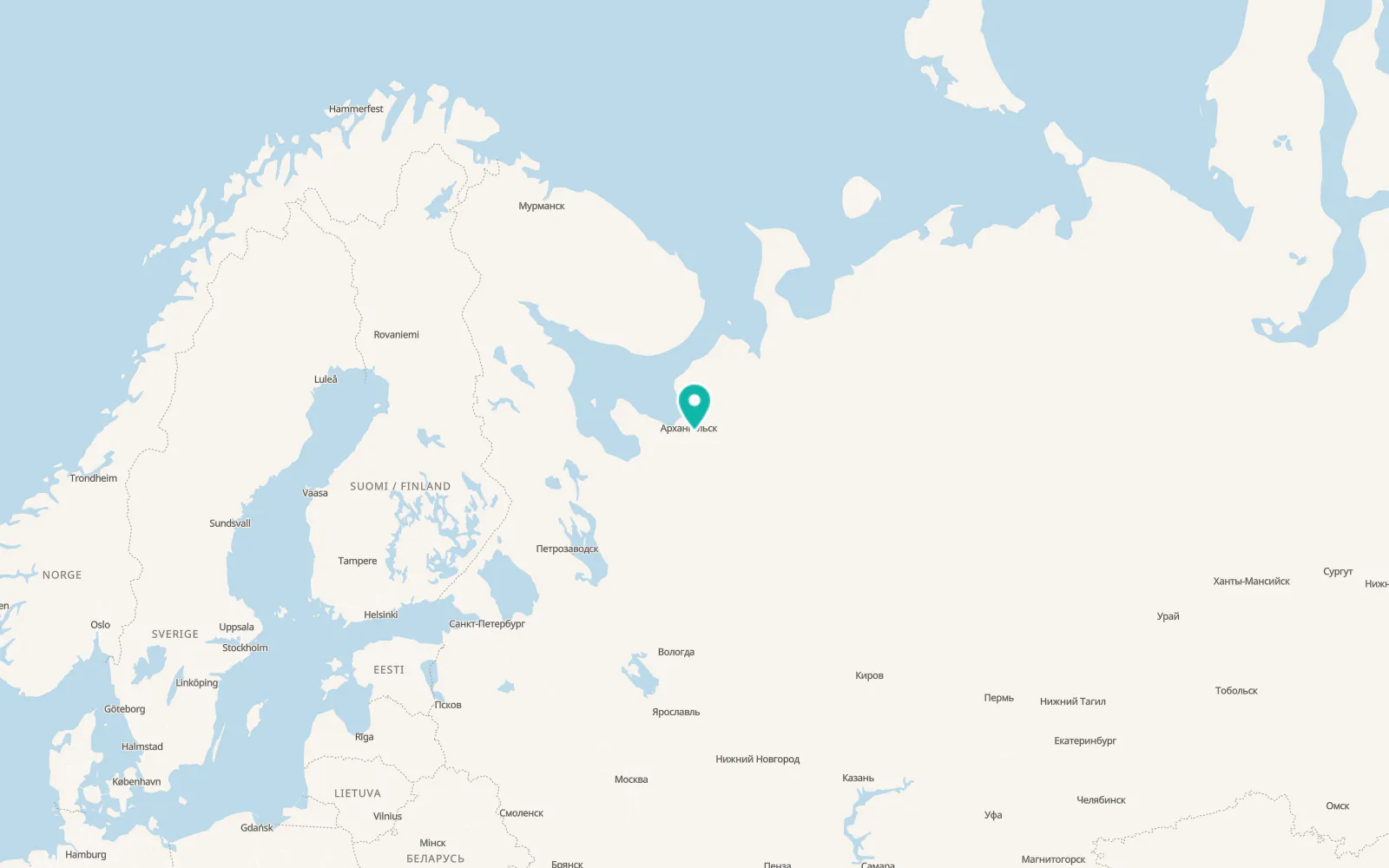 Map of Novodvinsk