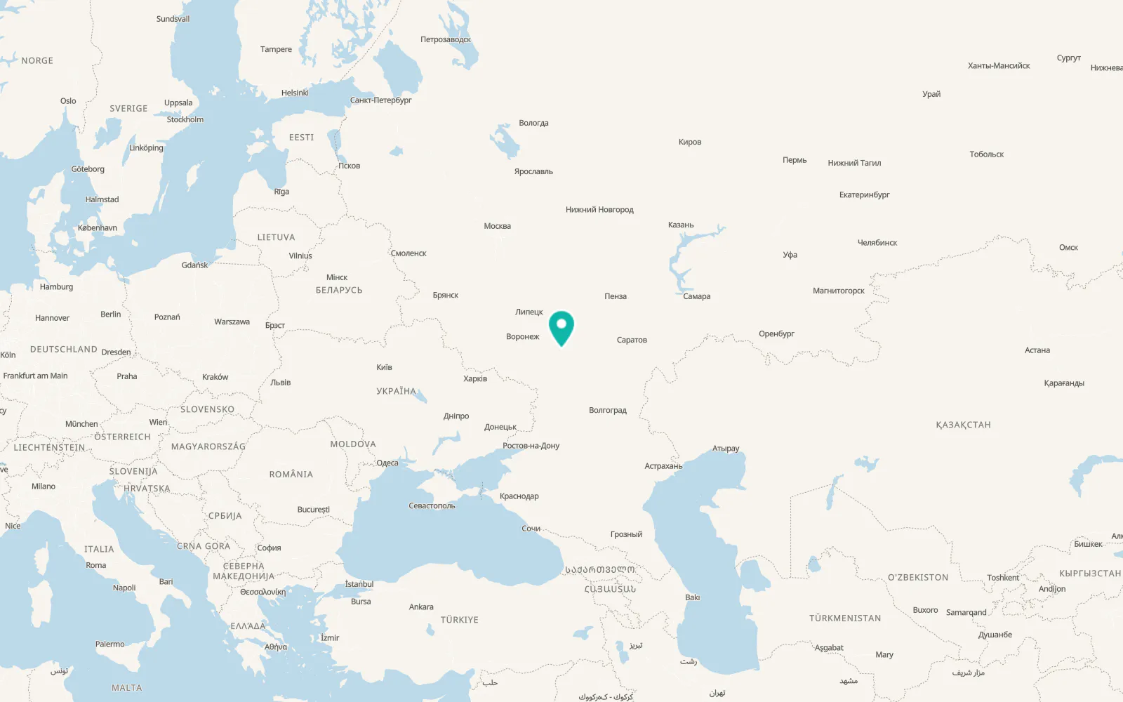 Map of Novokhopërsk