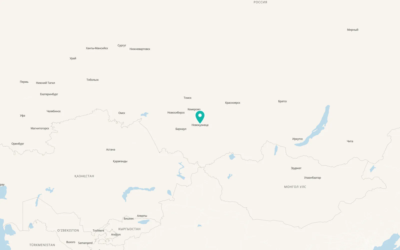 Map of Novokuznetsk