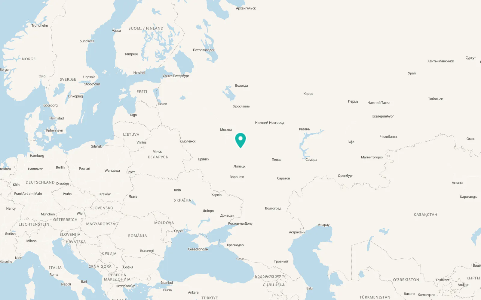 Map of Novomichurinsk