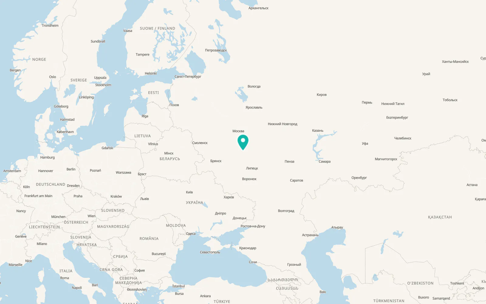 Map of Novomoskovsk