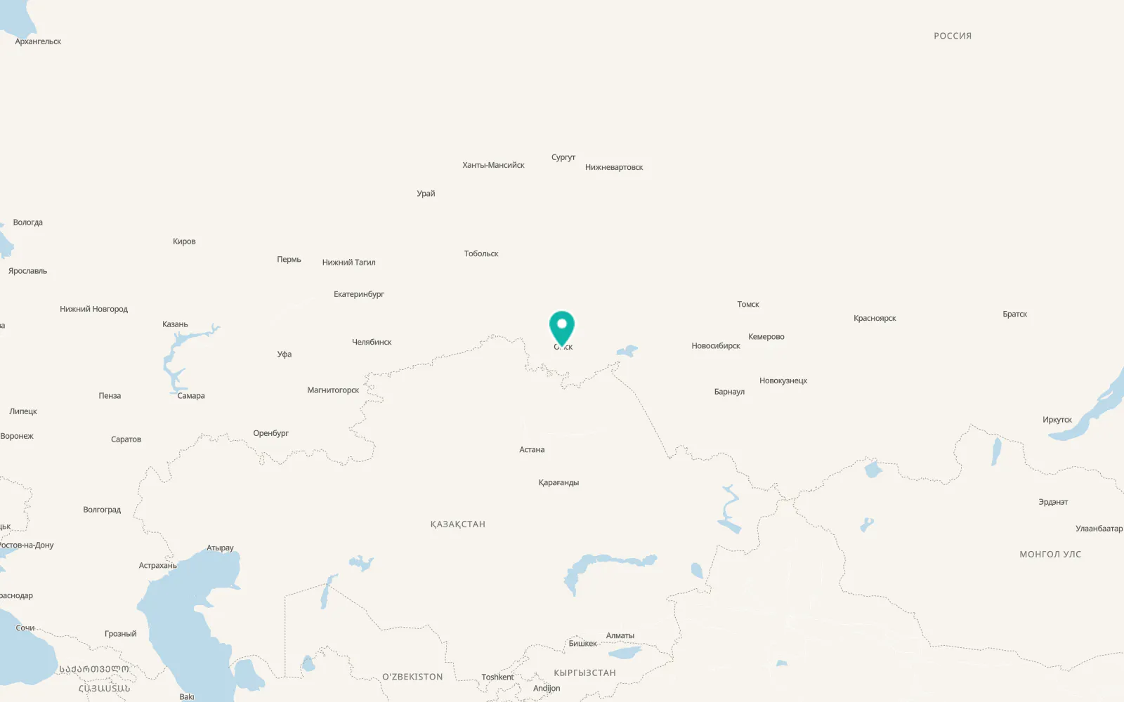 Map of Novoomskiy