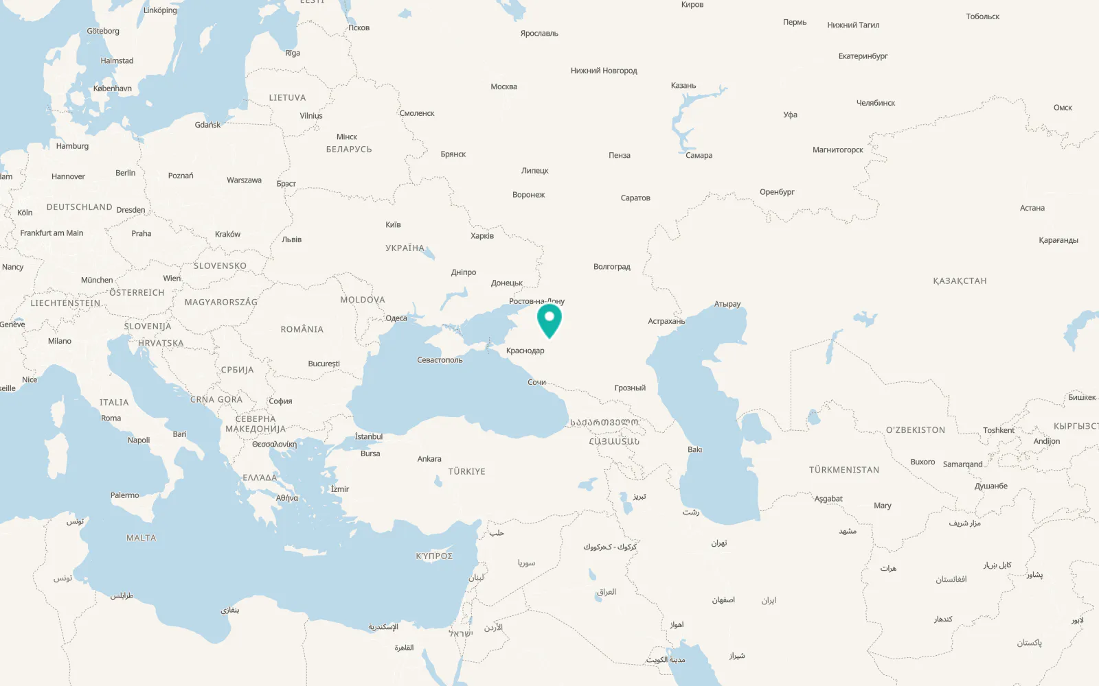 Map of Novoukrainskoye