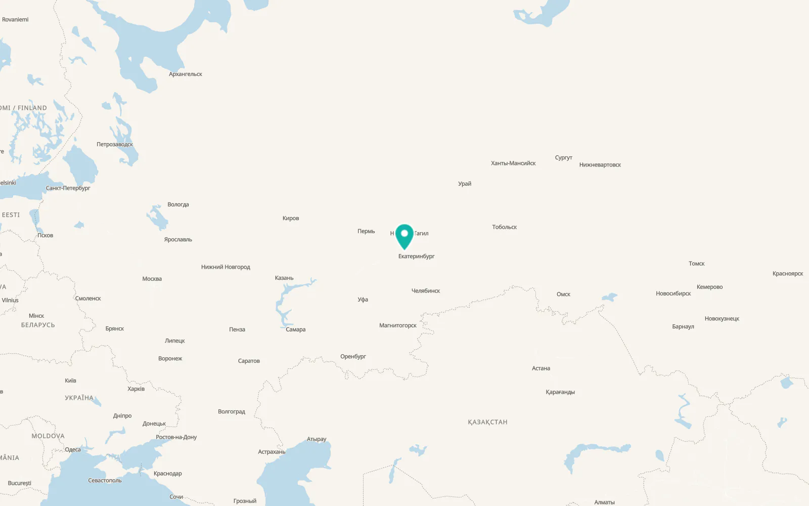 Map of Novoutkinsk