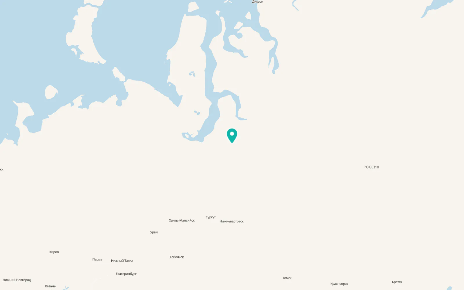 Map of Novyy Urengoy