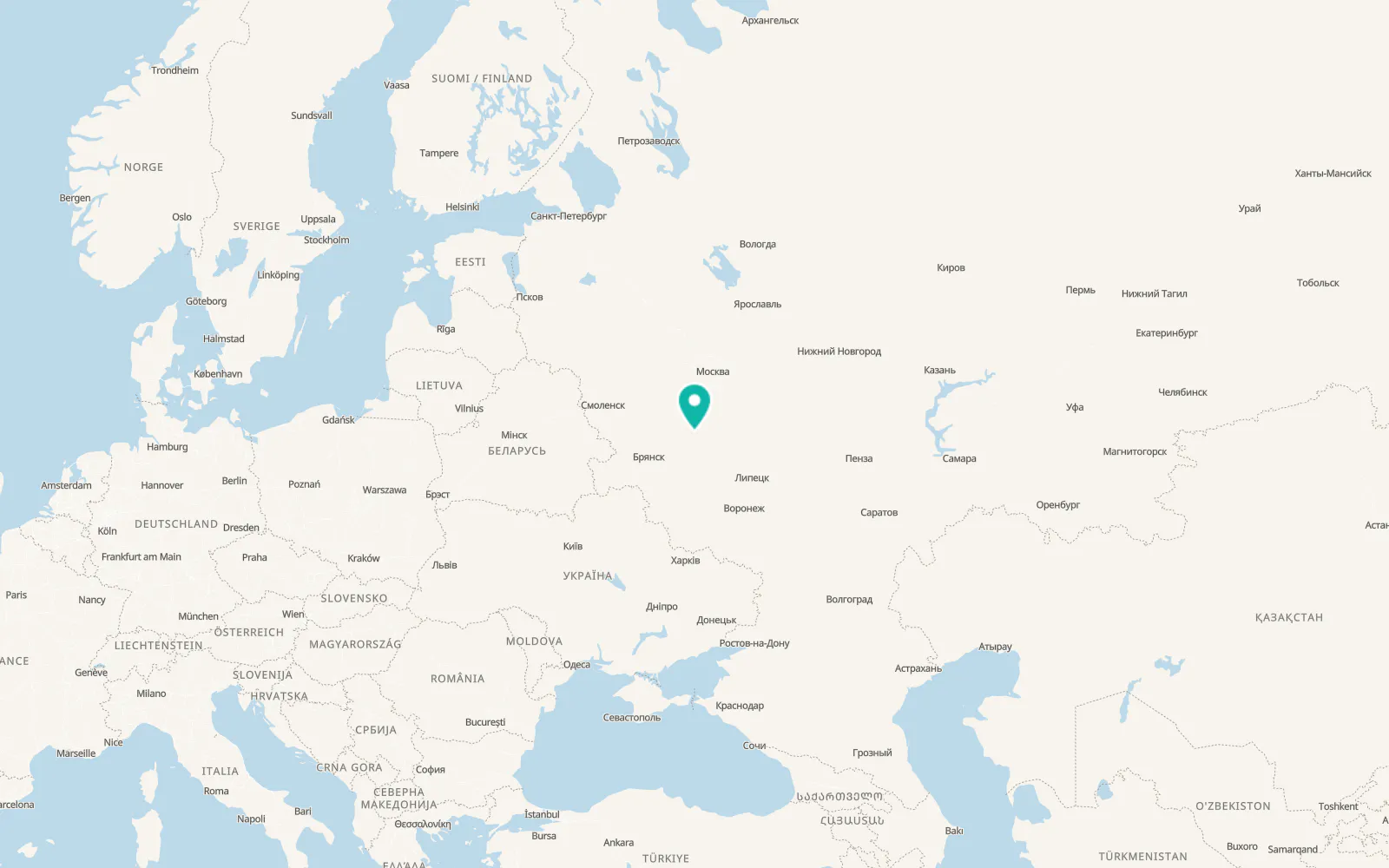 Map of Odoyev