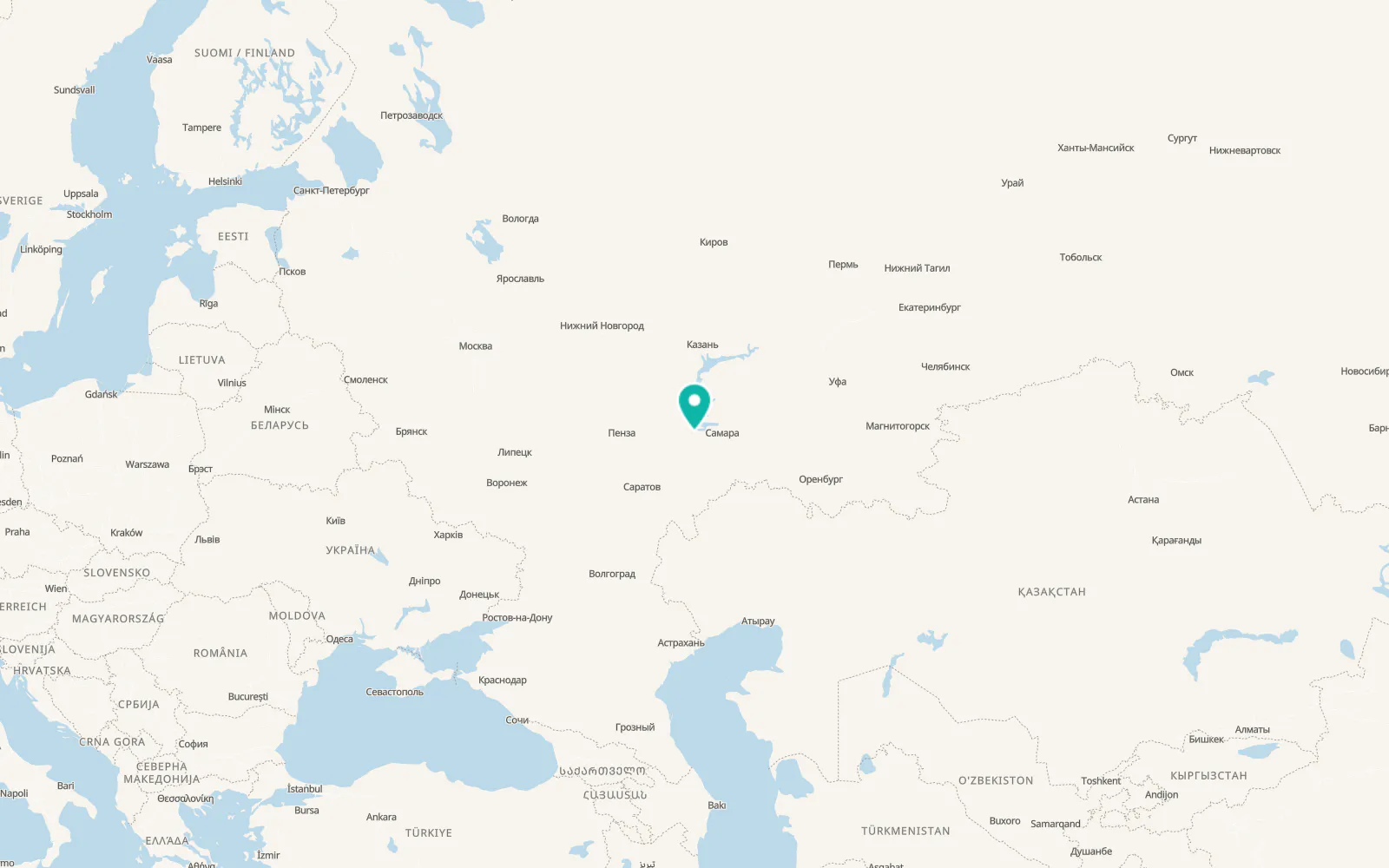 Map of Oktyabr’sk