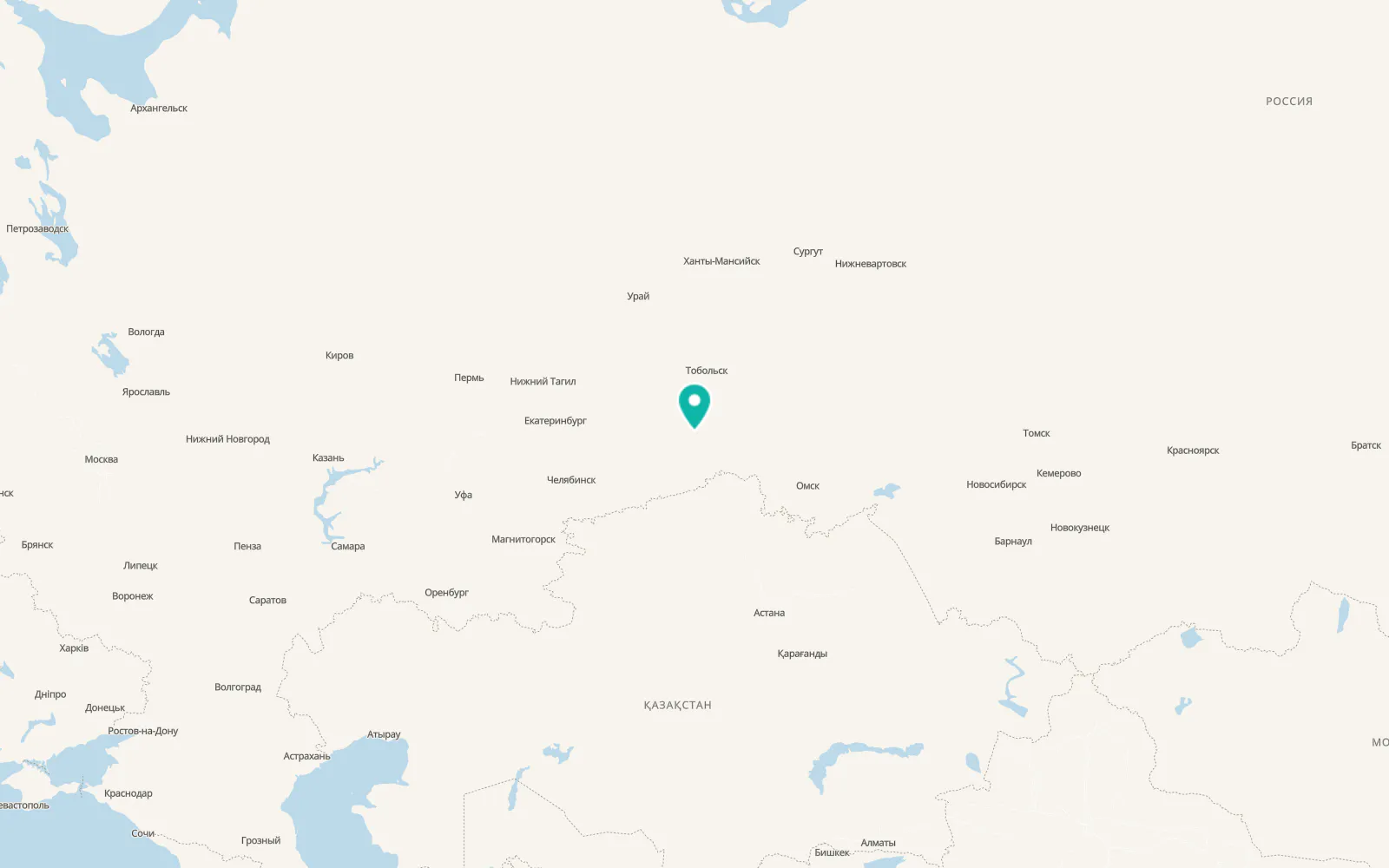Map of Omutinskoye
