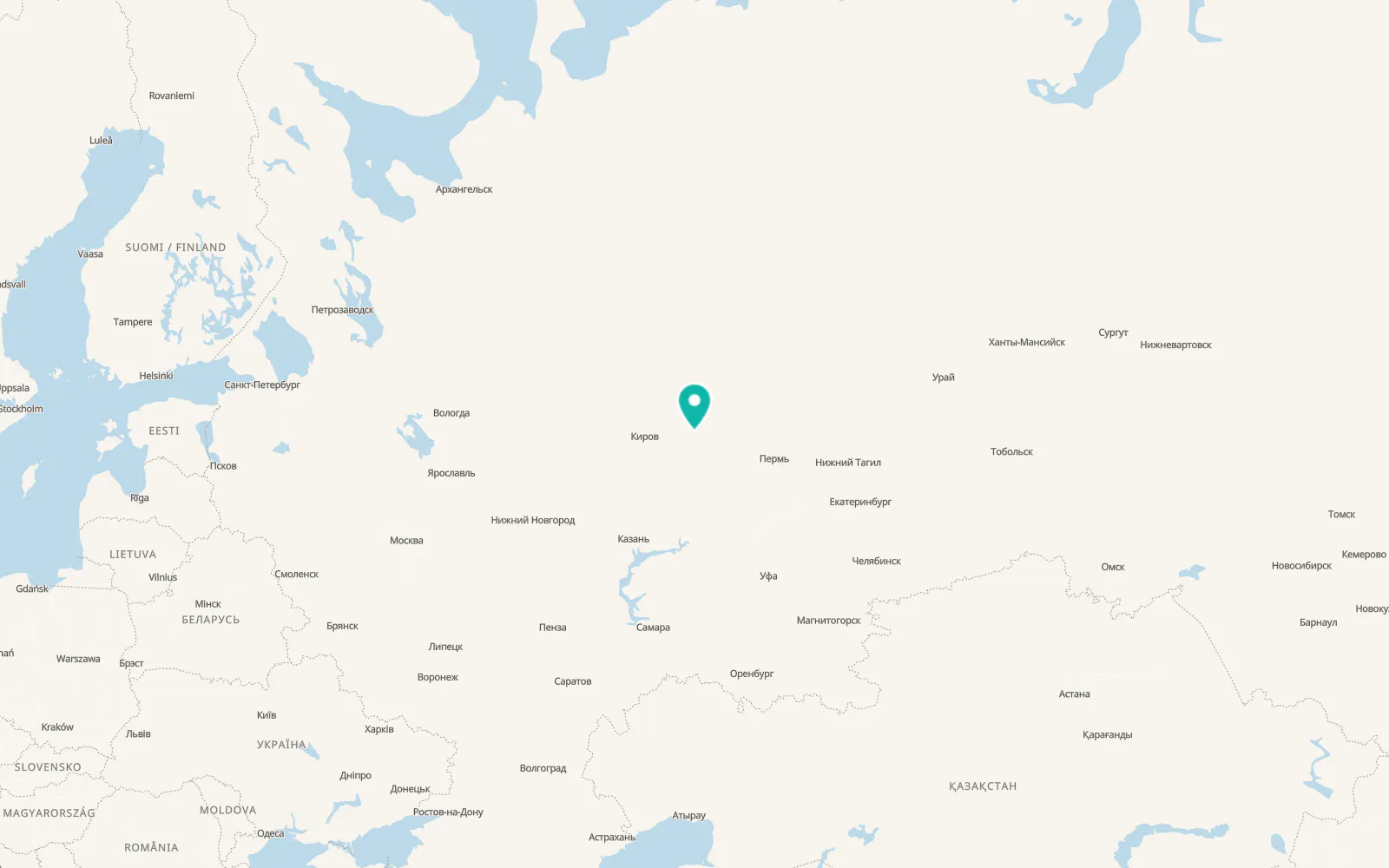 Map of Omutninsk