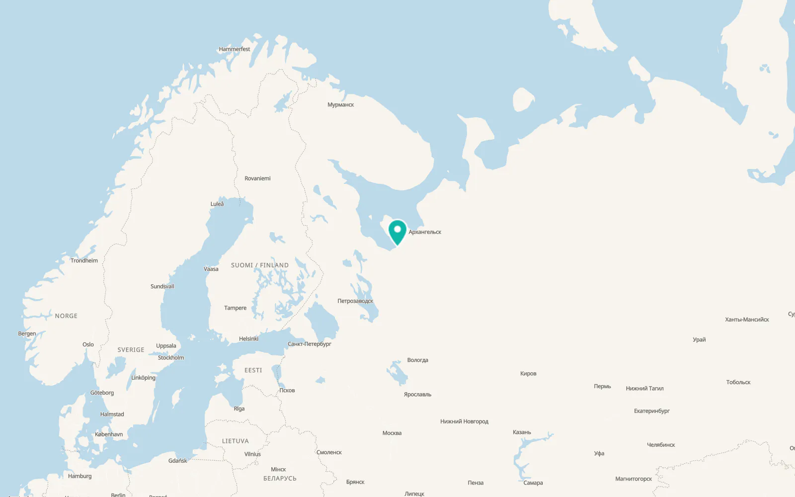 Map of Onega