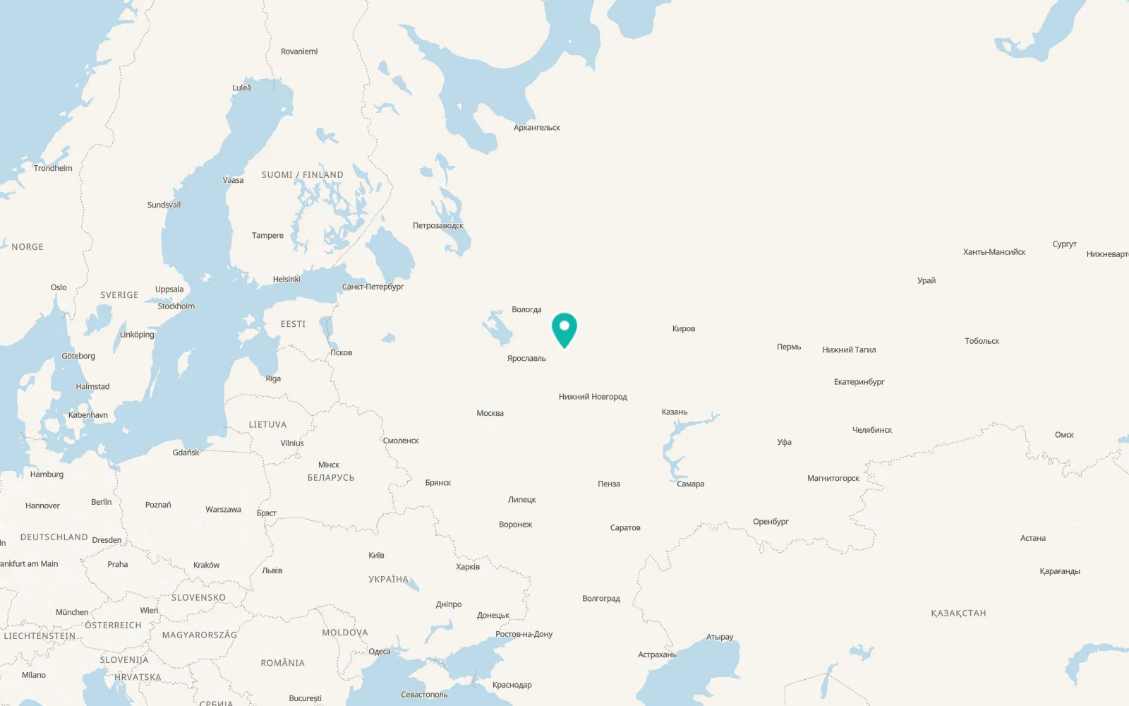 Map of Ostrovskoye