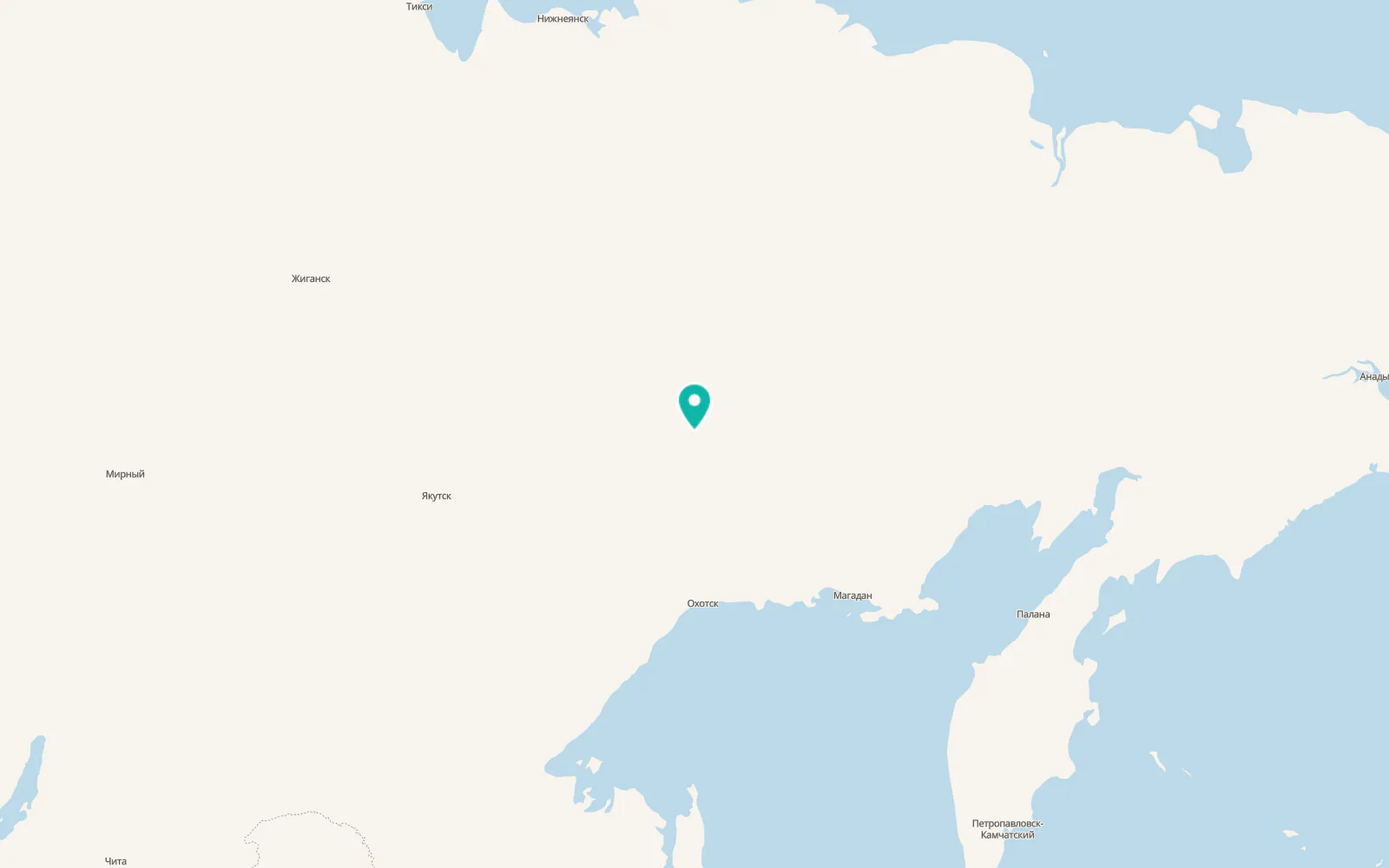 Map of Oymyakon