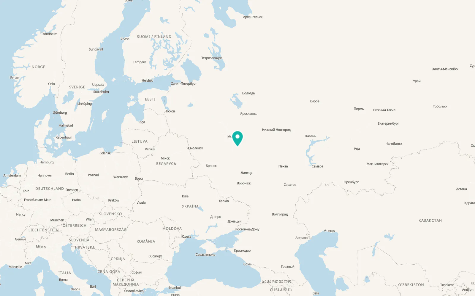 Map of Ozherel’ye
