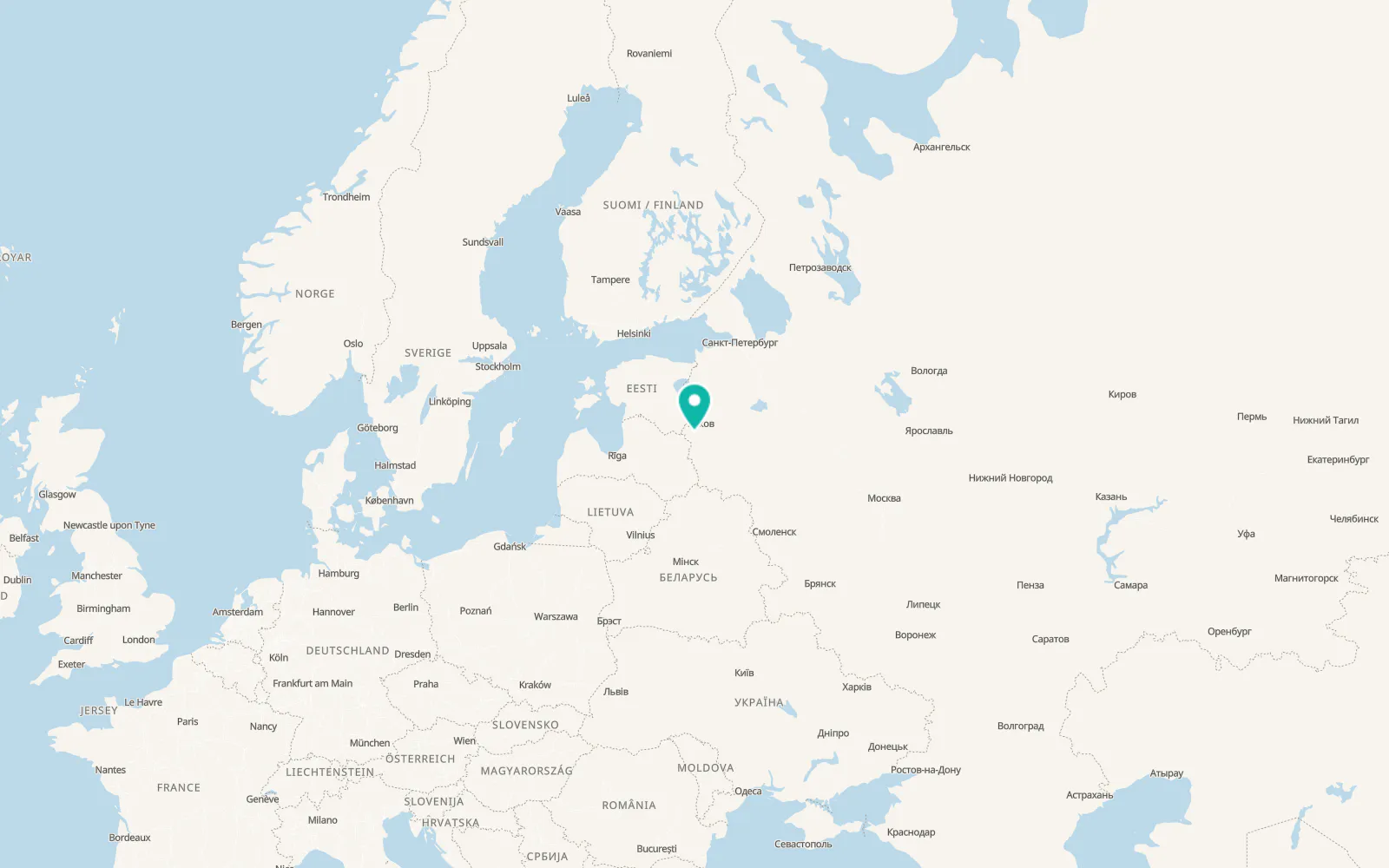 Map of Palkino