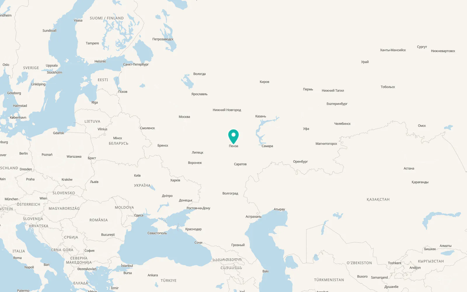 Map of Penza