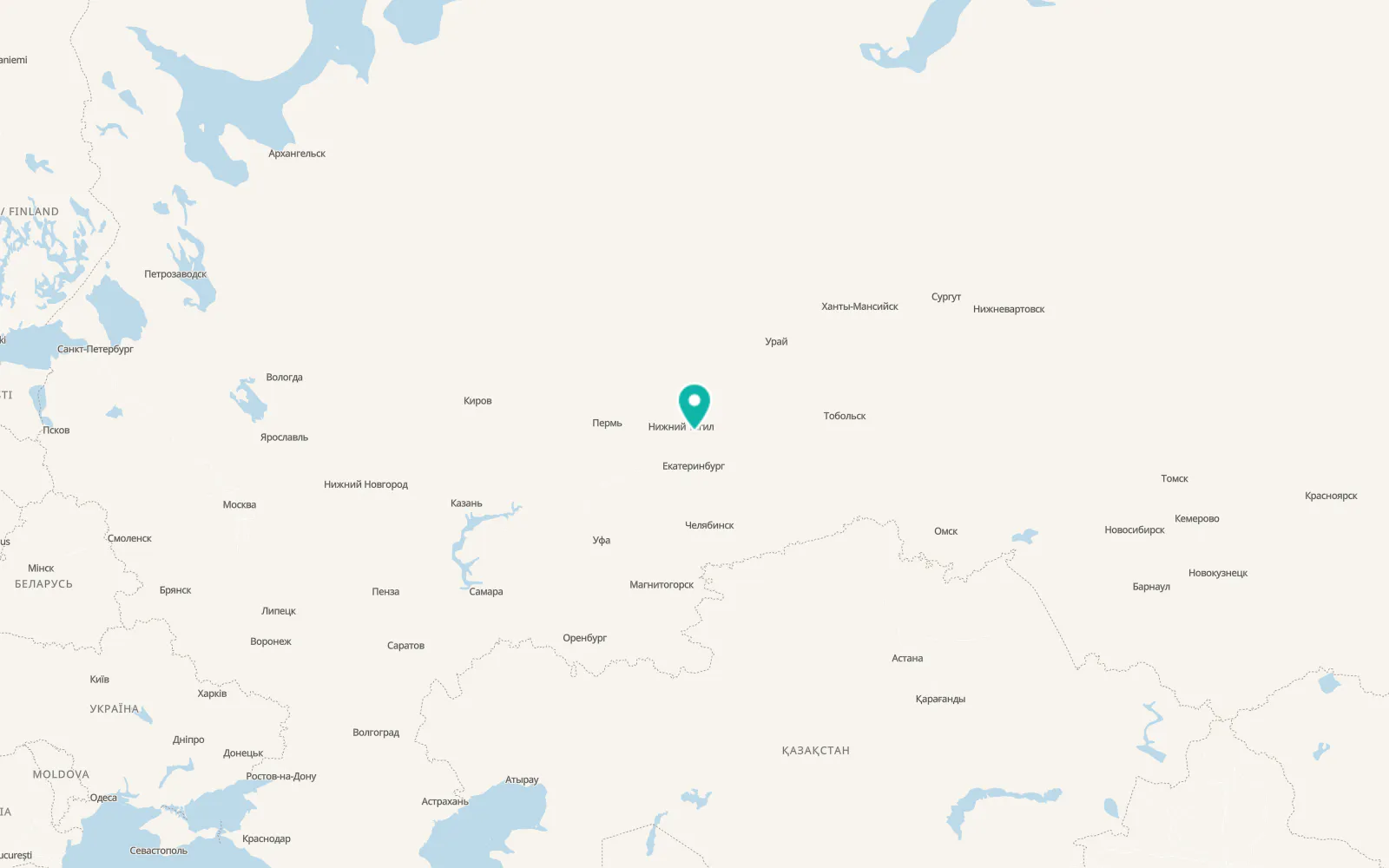 Map of Petrokamenskoye