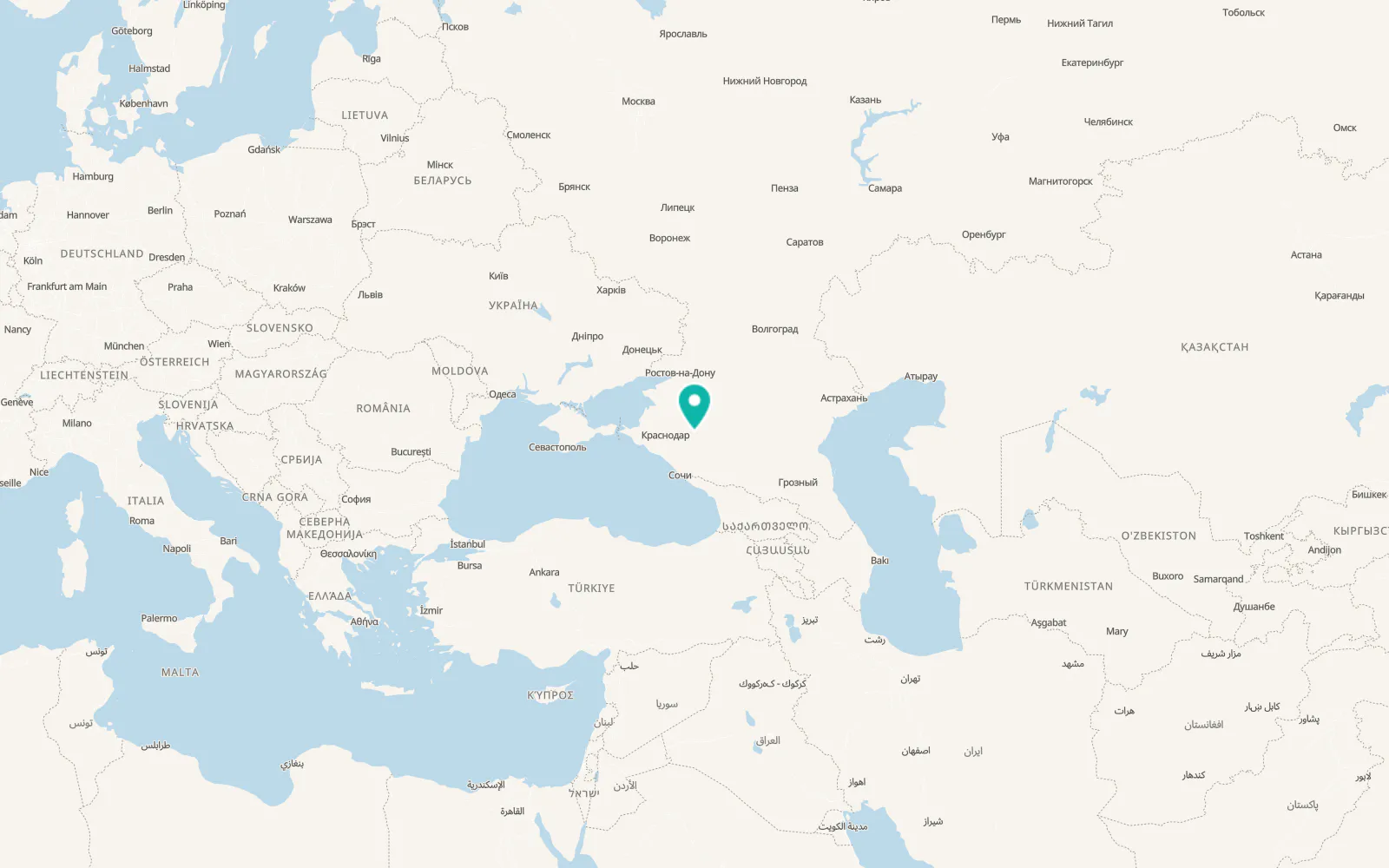 Map of Petropavlovskaya