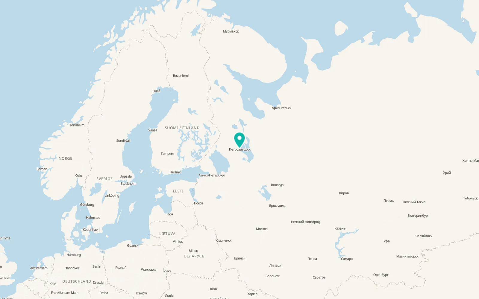 Map of Petrozavodsk