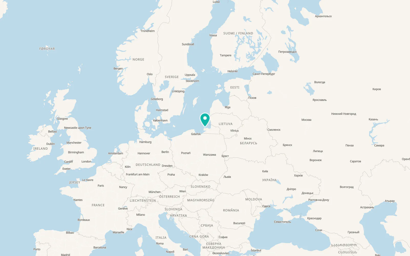 Map of Pionerskiy