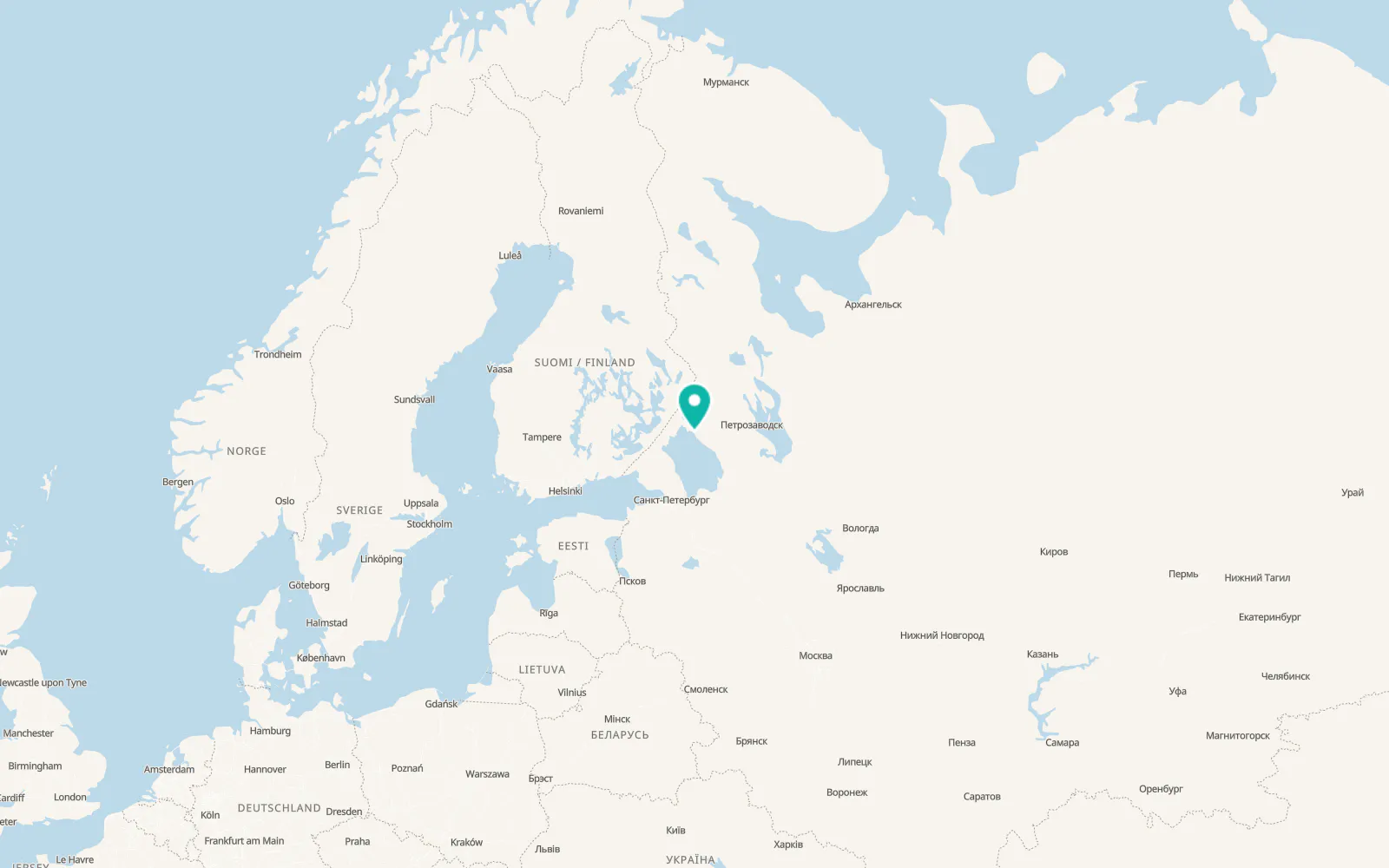 Map of Pitkyaranta