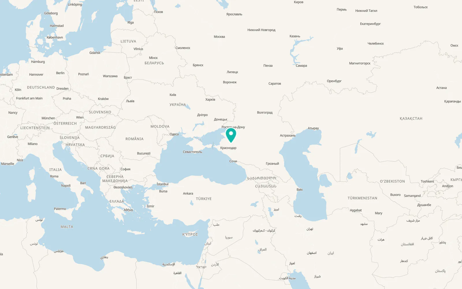 Map of Platnirovskaya