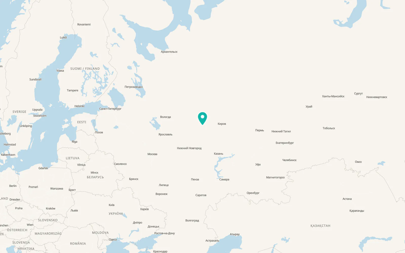 Map of Ponazyrevo