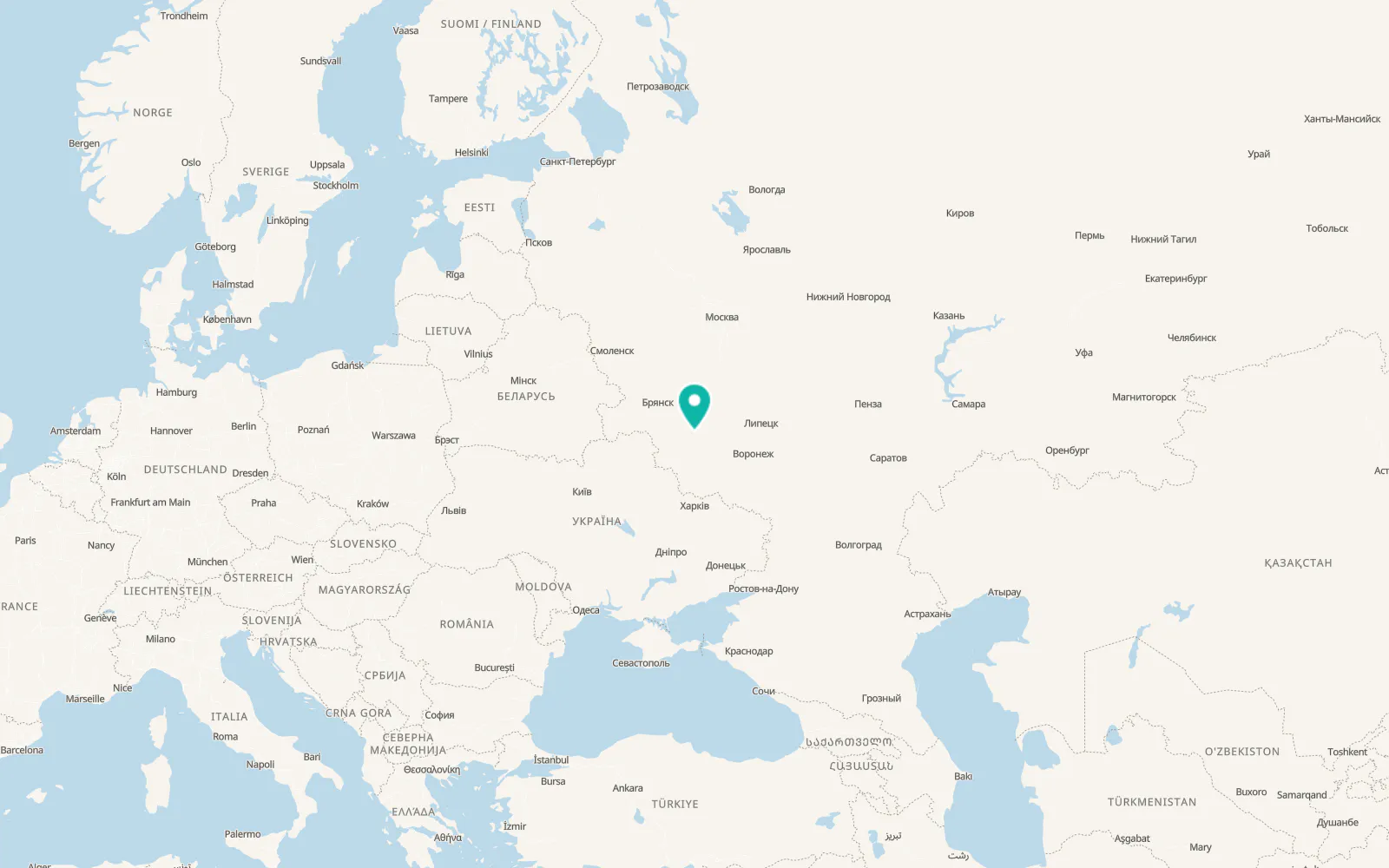 Map of Ponyri Vtoryye