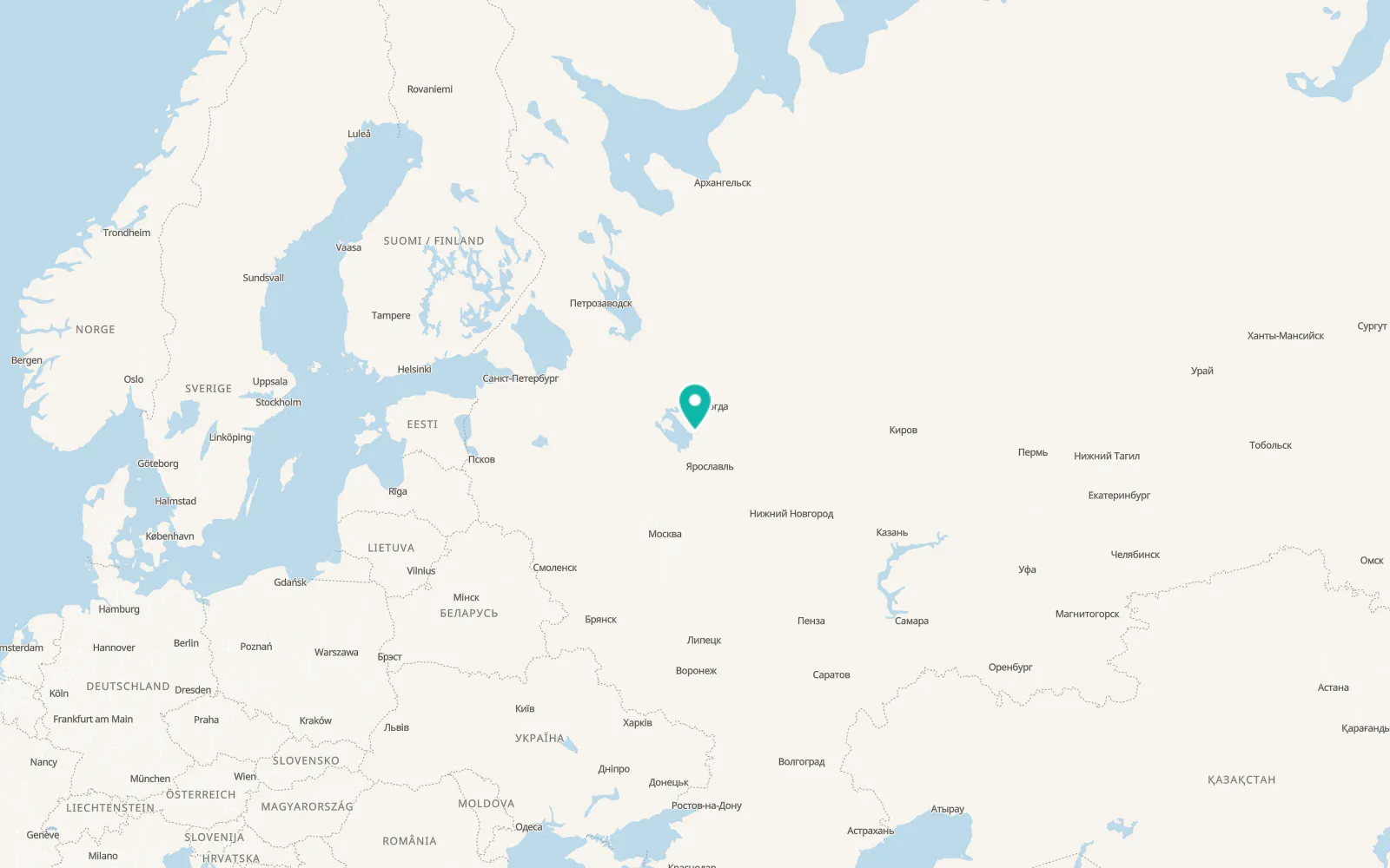 Map of Poshekhon’ye