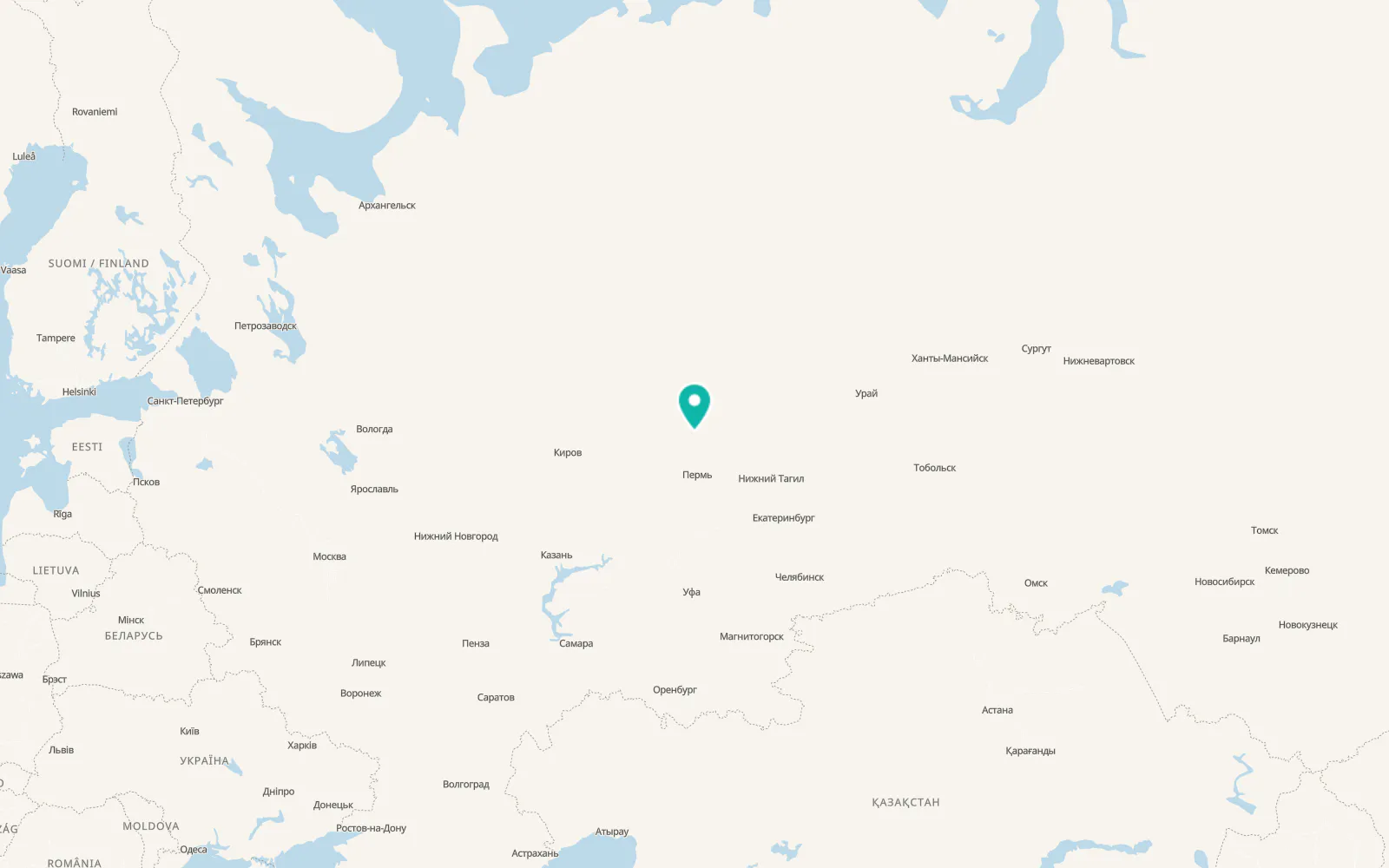 Map of Pozhva