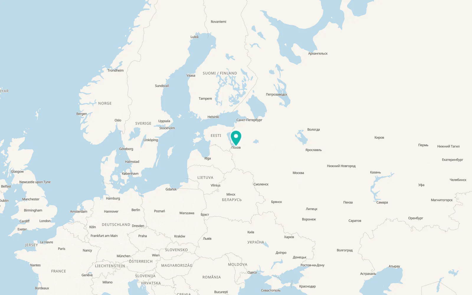 Map of Pskov