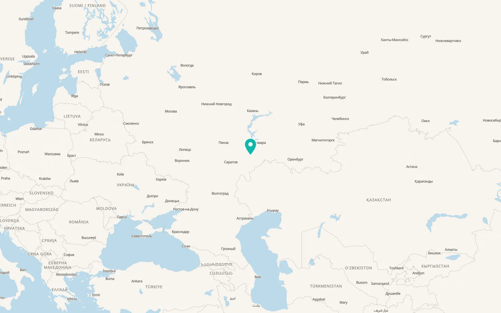 Map of Pugachëv