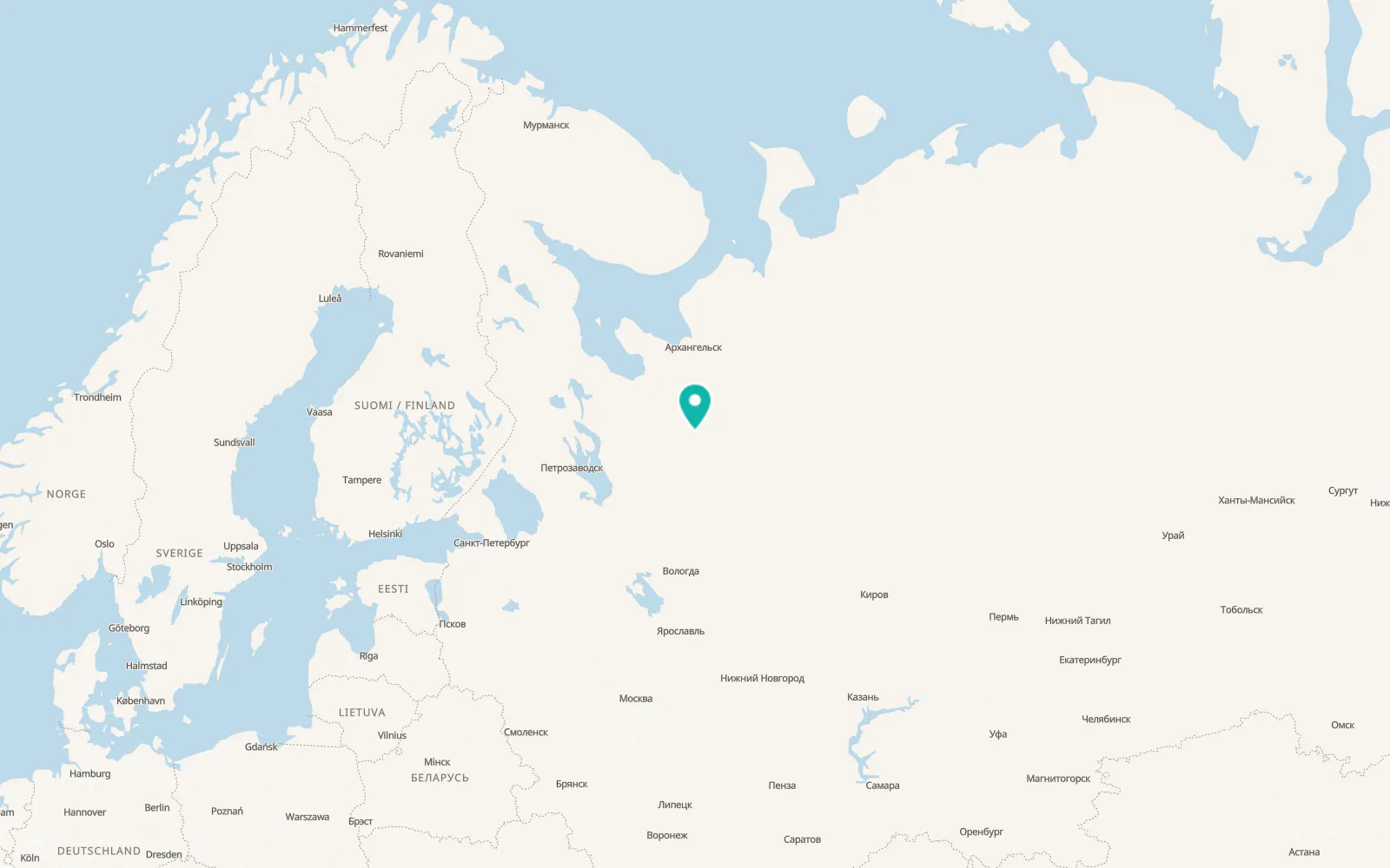 Map of Puksoozero