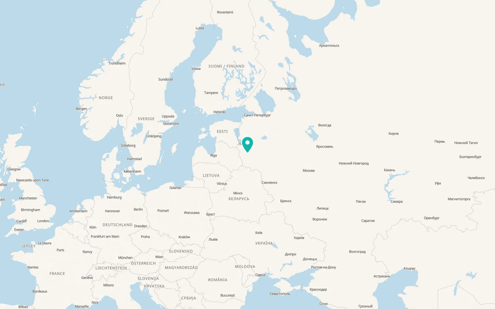 Map of Pushkinskiye Gory