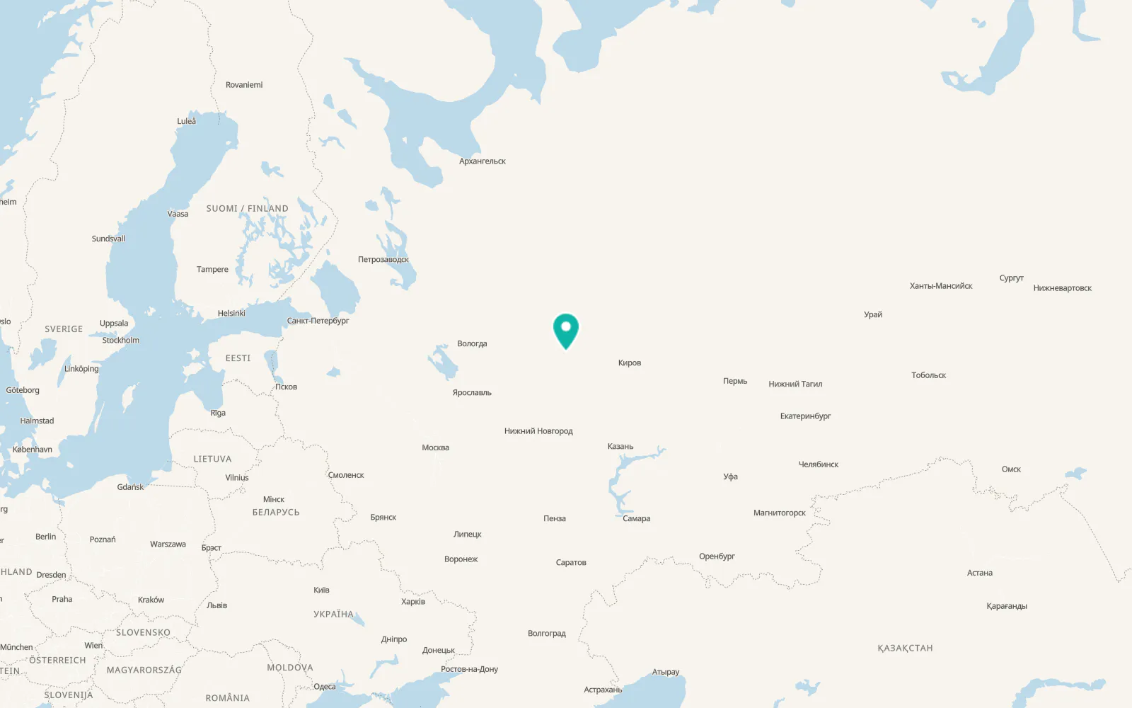 Map of Pyshchug