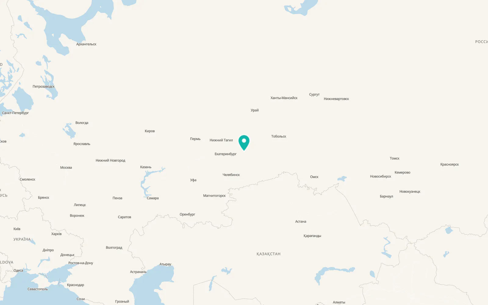 Map of Pyshma