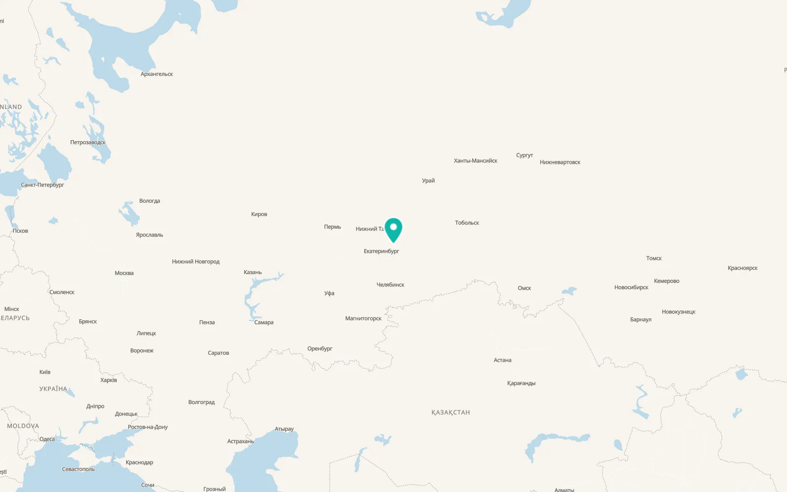 Map of Reftinskiy